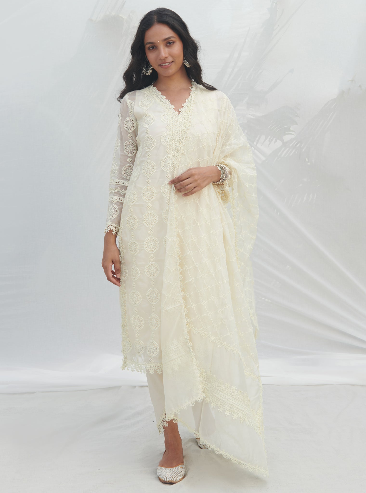Mirror Embroidery Work Wedding Party Wear White Rayon Straight Kurti Pant  Dupata | eBay